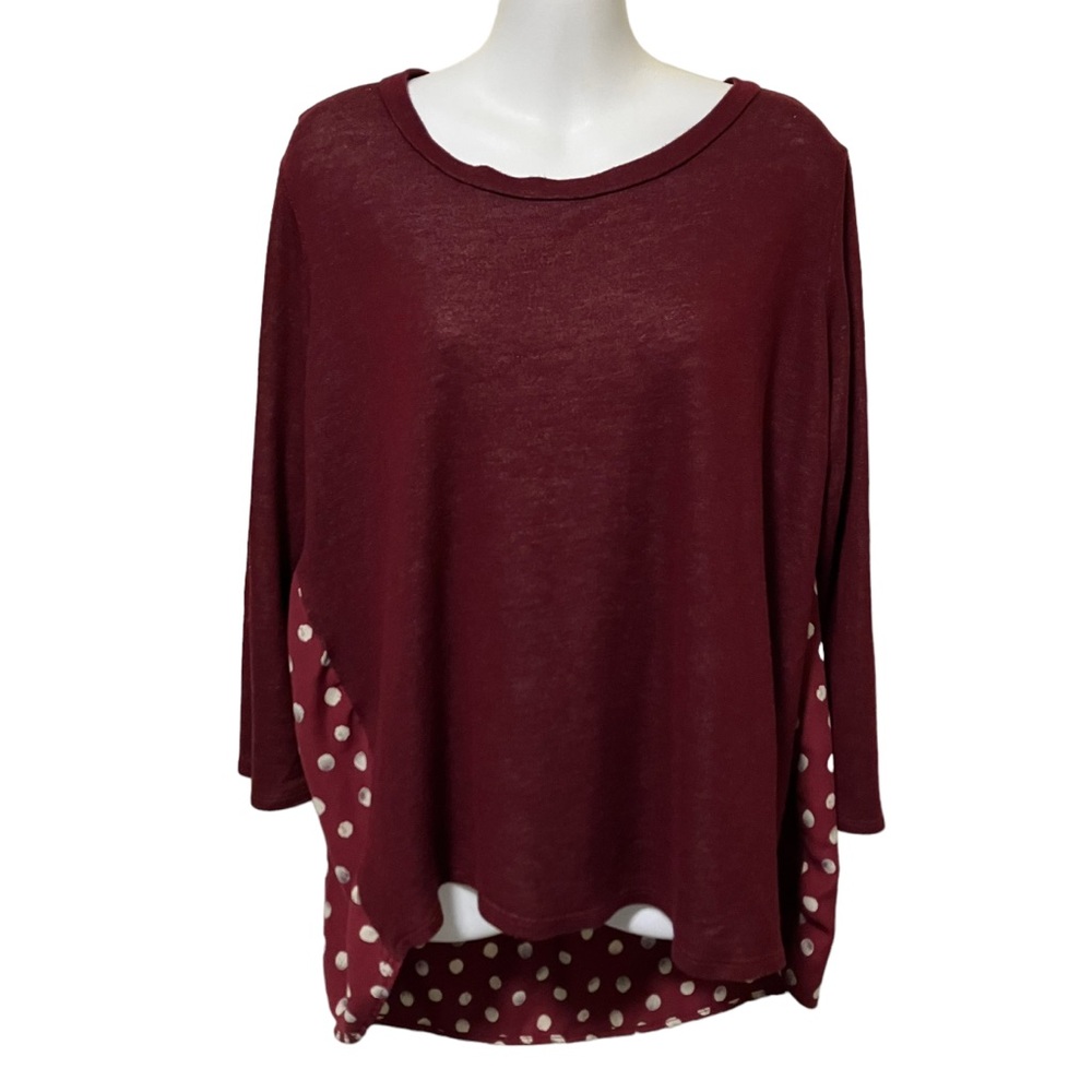 Papermoon Maroon Dot High Low Top